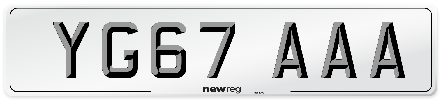 YG67 AAA Number Plate from New Reg
